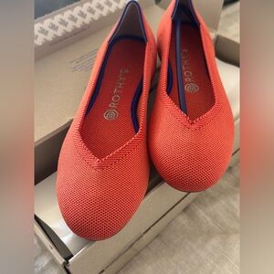 Rothy's The Flat Persimmon Marine Stripe Slip On Ballet Flats